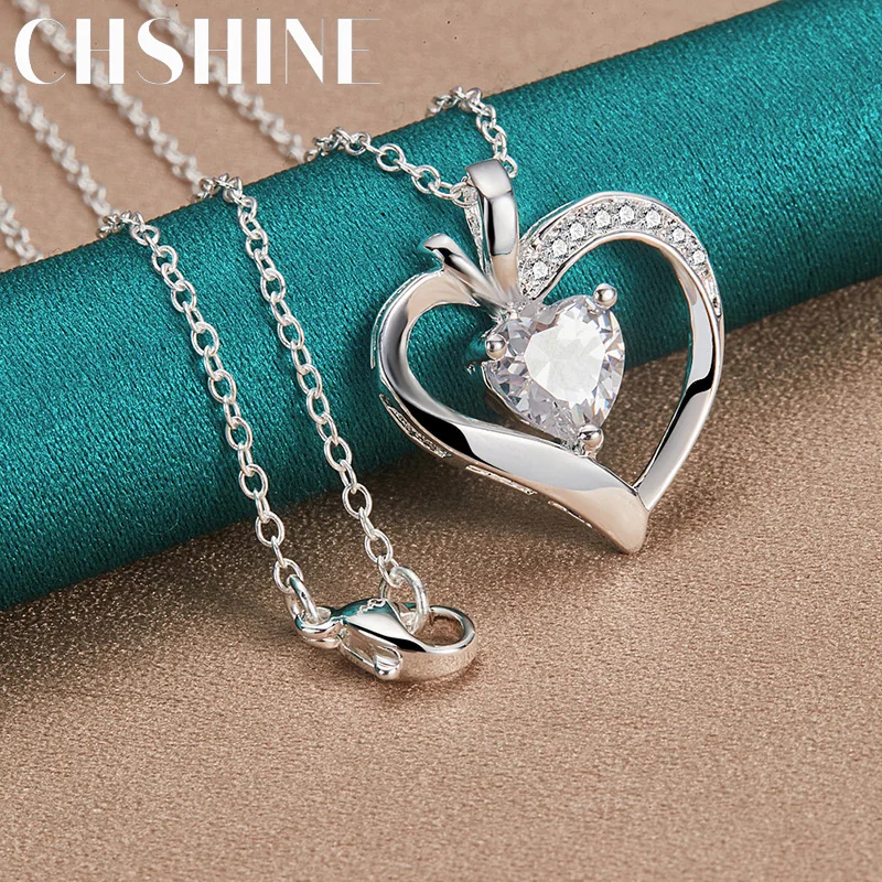 CHSHINE 925 Sterling Silver Heart AAA Zircon 16-30 Inch Pendant Necklace For Women Charm Wedding Engagement Fashion Jewelry
CHSHINE 925 Sterling Silver Heart AAA Zircon 16-30 Inch Pendant Necklace For Women Charm Wedding Engagement Fashion Jewelry