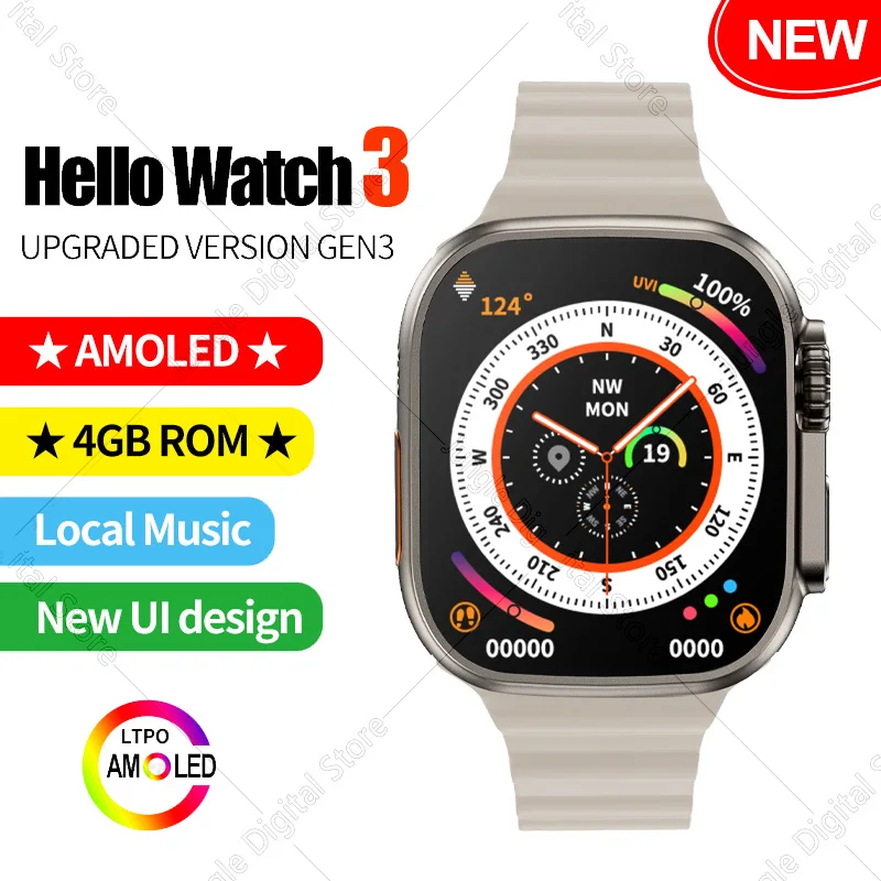 AMOLED Hello Watch 3 Screen 2.04 Inch 4GB Smart Watch Hello Watch 2 Upgraded Bluetooth Call Men Series 8 Ultra Women Smartwatch
AMOLED Hello Watch 3 Screen 2.04 Inch 4GB Smart Watch Hello Watch 2 Upgraded Bluetooth Call Men Series 8 Ultra Women Smartwatch