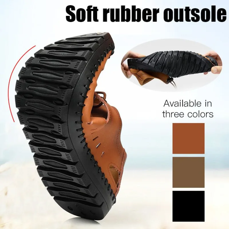 Twolayer Leather Men's Summer Sandals Breathable Beach Shoes
Twolayer Leather Men's Summer Sandals Breathable Beach Shoes
