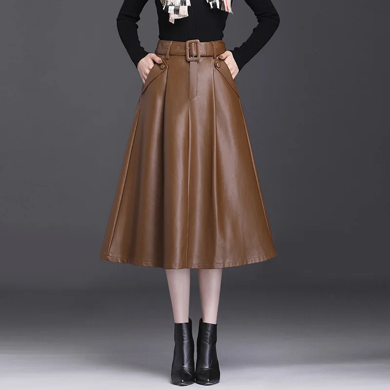 PU Leather Skirt Women 2022 New Autumn Winter A-line Skirt Korean Style High Waist Pleated Skirts Umbrella Midi Skirts Steampunk
PU Leather Skirt Women 2022 New Autumn Winter A-line Skirt Korean Style High Waist Pleated Skirts Umbrella Midi Skirts Steampunk