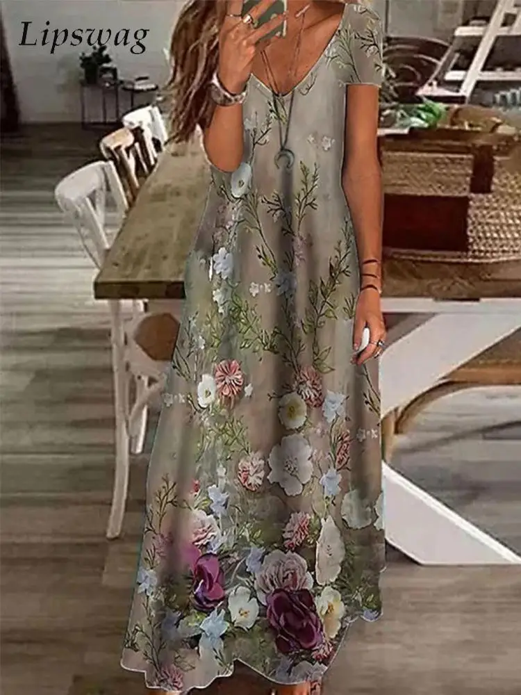 Женское длинное платье-пуловер с V-образным вырезом и коротким рукавом
Женское длинное платье-пуловер с V-образным вырезом и коротким рукавом