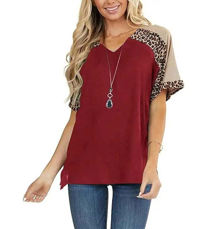 Fashion Women Summer Streetwear Leopard Print ShirtV-Neck Half Sleeve Patchwork Color Block Pullover Casual Loose
Fashion Women Summer Streetwear Leopard Print ShirtV-Neck Half Sleeve Patchwork Color Block Pullover Casual Loose