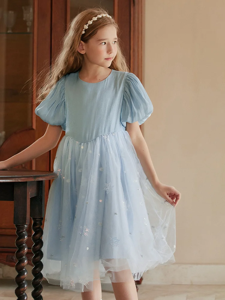 Baby Girls Dresses Light Blue Gauze Princess Clothing 2022 Summer Cute Fashion Bridesmaid Dress Prom Party 3T 10T Kids Wear
Baby Girls Dresses Light Blue Gauze Princess Clothing 2022 Summer Cute Fashion Bridesmaid Dress Prom Party 3T 10T Kids Wear