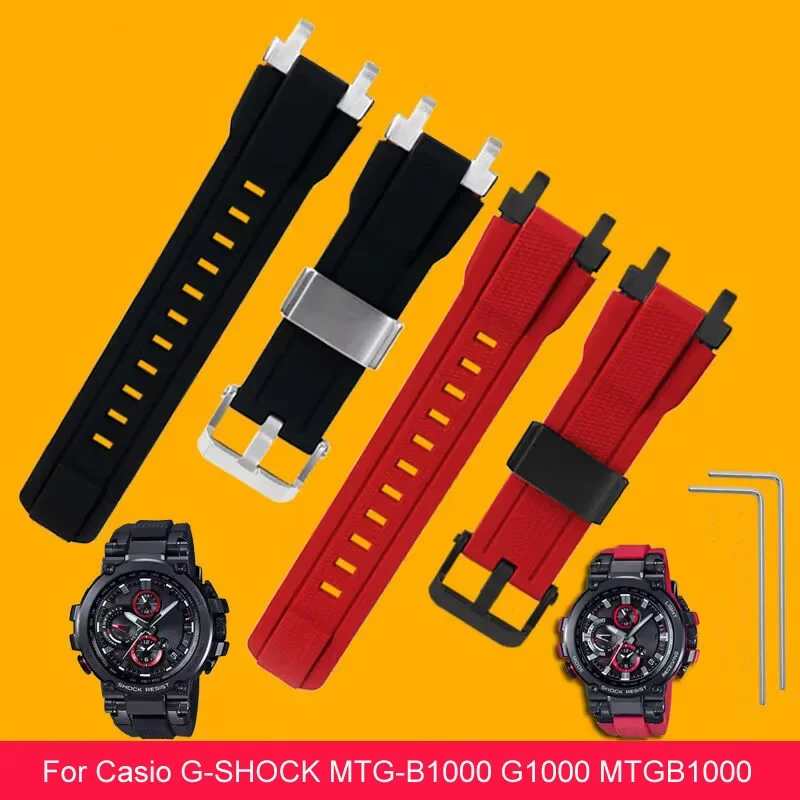 Модный прочный силиконовый ремешок для часов Casio G-SHOCK G1000 MTGB1000 мужской спортивный