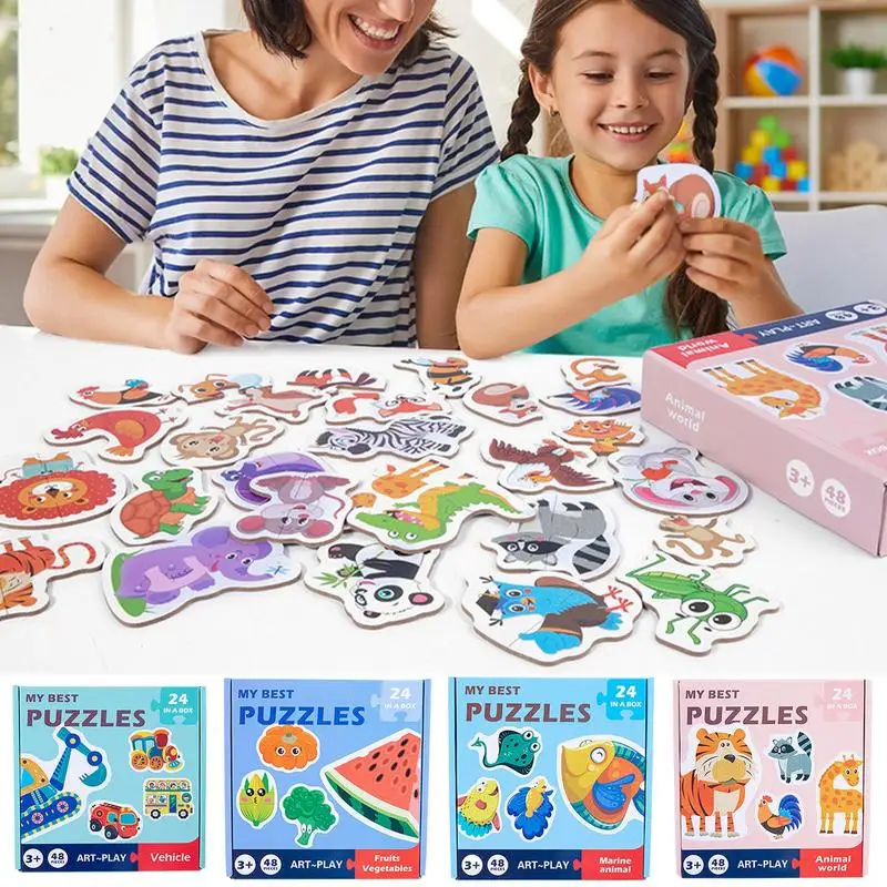 48pcs Children Cards Matching Game Baby Cognition Jigsaw Toys Double Sided Colorful Animal Puzzle Educational Toys Learning Gift
48pcs Children Cards Matching Game Baby Cognition Jigsaw Toys Double Sided Colorful Animal Puzzle Educational Toys Learning Gift