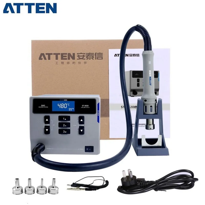 ATTEN St-862D 1000W Hot Air soldering Digital Display Automatic Sleep For mobile Phone Repair Desoldering Rework Station
ATTEN St-862D 1000W Hot Air soldering Digital Display Automatic Sleep For mobile Phone Repair Desoldering Rework Station