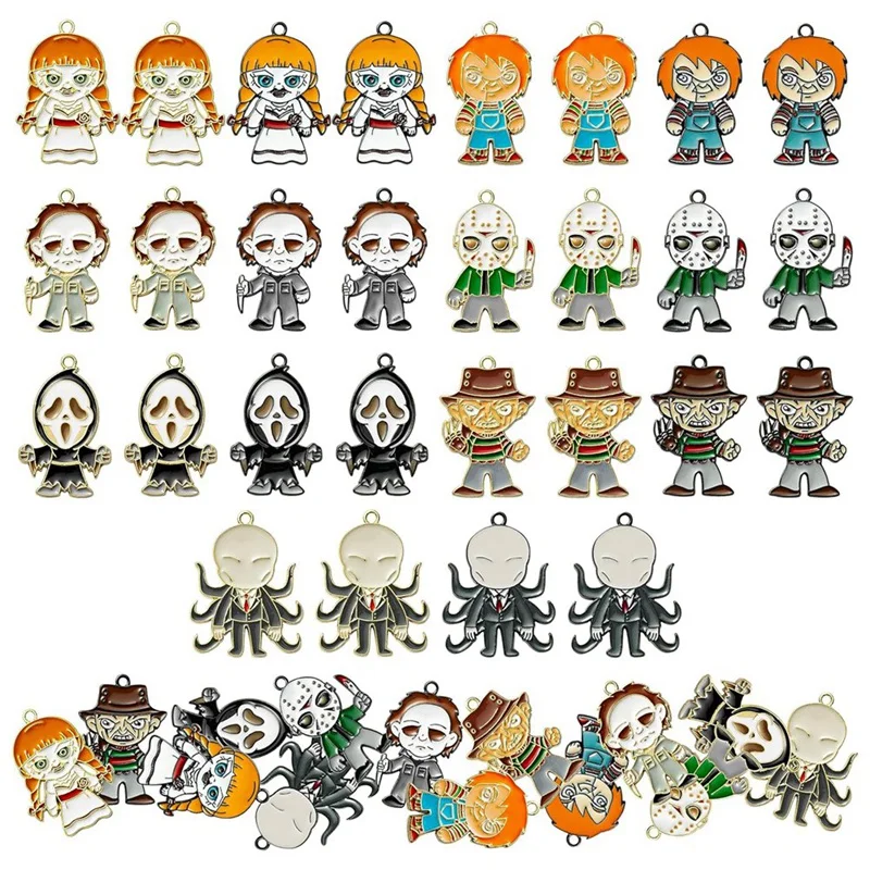 28Pcs Horror Classic Movie Character Charms Halloween Enamel Pendant Horror Alloy Charm Pendant For Jewelry Making
28Pcs Horror Classic Movie Character Charms Halloween Enamel Pendant Horror Alloy Charm Pendant For Jewelry Making