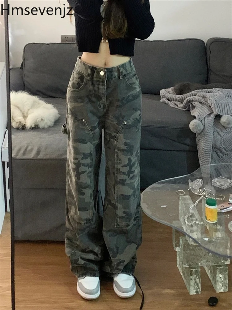 hmsevenjz Spring New Vintage Women Camouflage Jeans High Waist Loose Casual Wide Leg Pants Straight Trousers Female Clothing
hmsevenjz Spring New Vintage Women Camouflage Jeans High Waist Loose Casual Wide Leg Pants Straight Trousers Female Clothing