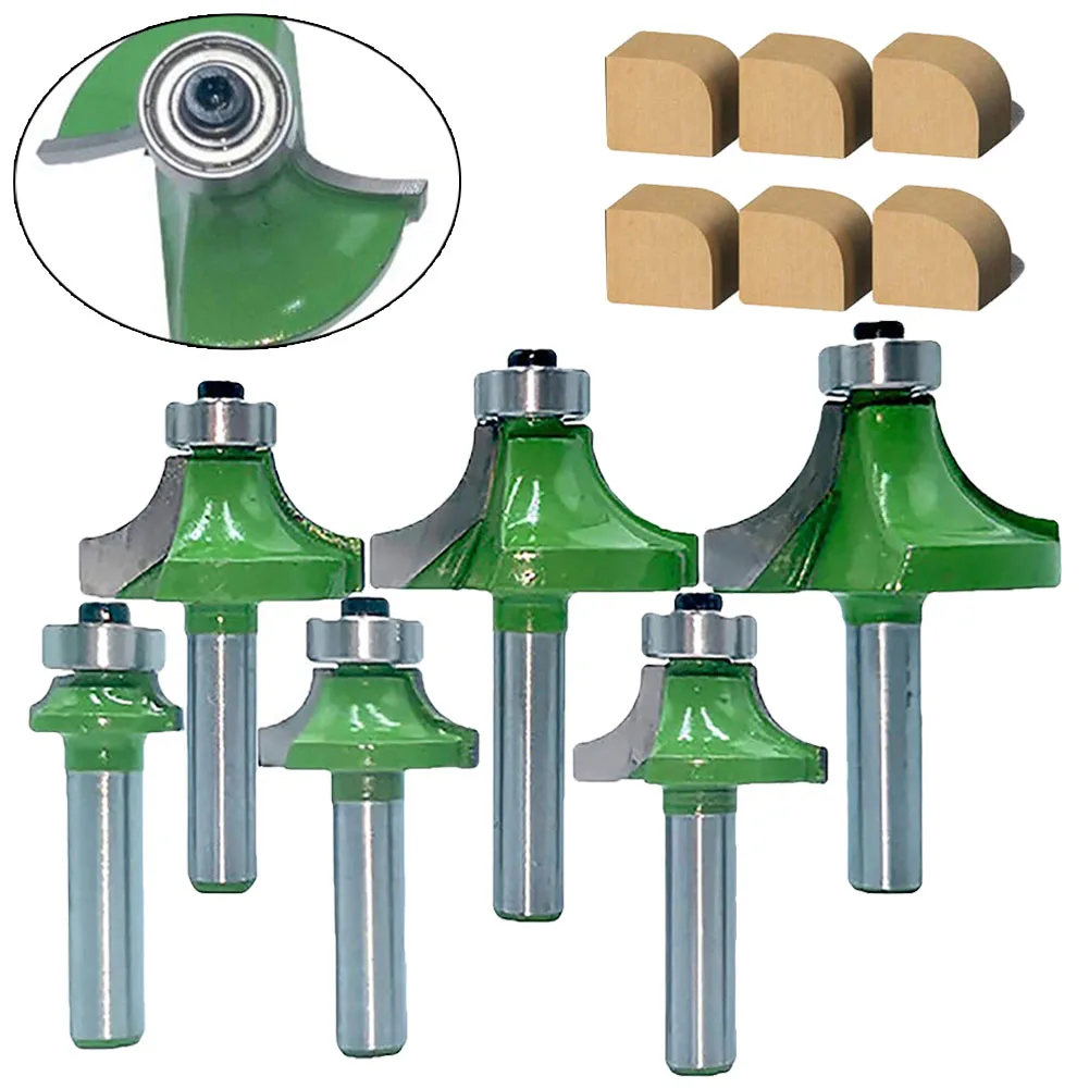 6Pcs 8mm Shank Round Over Milling Cutter Bits Hard Alloy Industrial Quality Router Bits W/ Bearing For Woodworking Tool
6Pcs 8mm Shank Round Over Milling Cutter Bits Hard Alloy Industrial Quality Router Bits W/ Bearing For Woodworking Tool