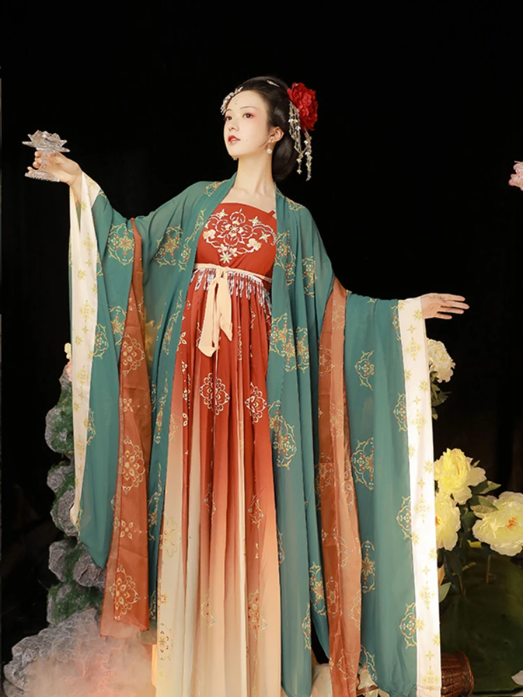 Hanfu Chinese Style Original Hanfu Tang Made Women's Summer Embroidered Hemlock Skirt Suit Cosplay Chinese Traditional Dress
Hanfu Chinese Style Original Hanfu Tang Made Women's Summer Embroidered Hemlock Skirt Suit Cosplay Chinese Traditional Dress