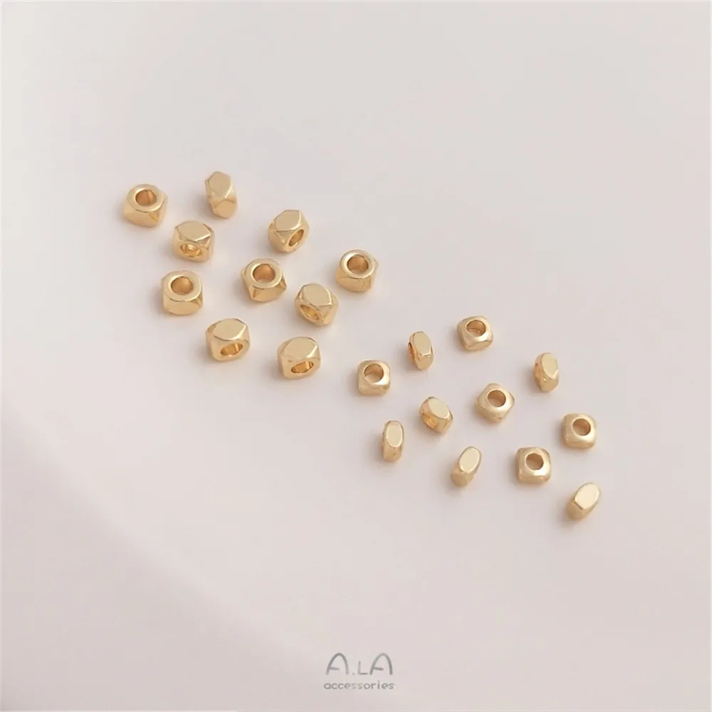 14K gold color cut flat square beads cut corner square flat isolated beads DIY hand loose beads bracelet accessories
14K gold color cut flat square beads cut corner square flat isolated beads DIY hand loose beads bracelet accessories