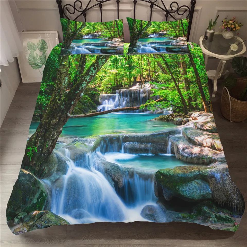 Natural Scenery Quilt Cover Pillowcase Landscape Forest Waterfall Print Queen Bedding Duvet Cover Set Bedspreads With Pillowcase
Natural Scenery Quilt Cover Pillowcase Landscape Forest Waterfall Print Queen Bedding Duvet Cover Set Bedspreads With Pillowcase