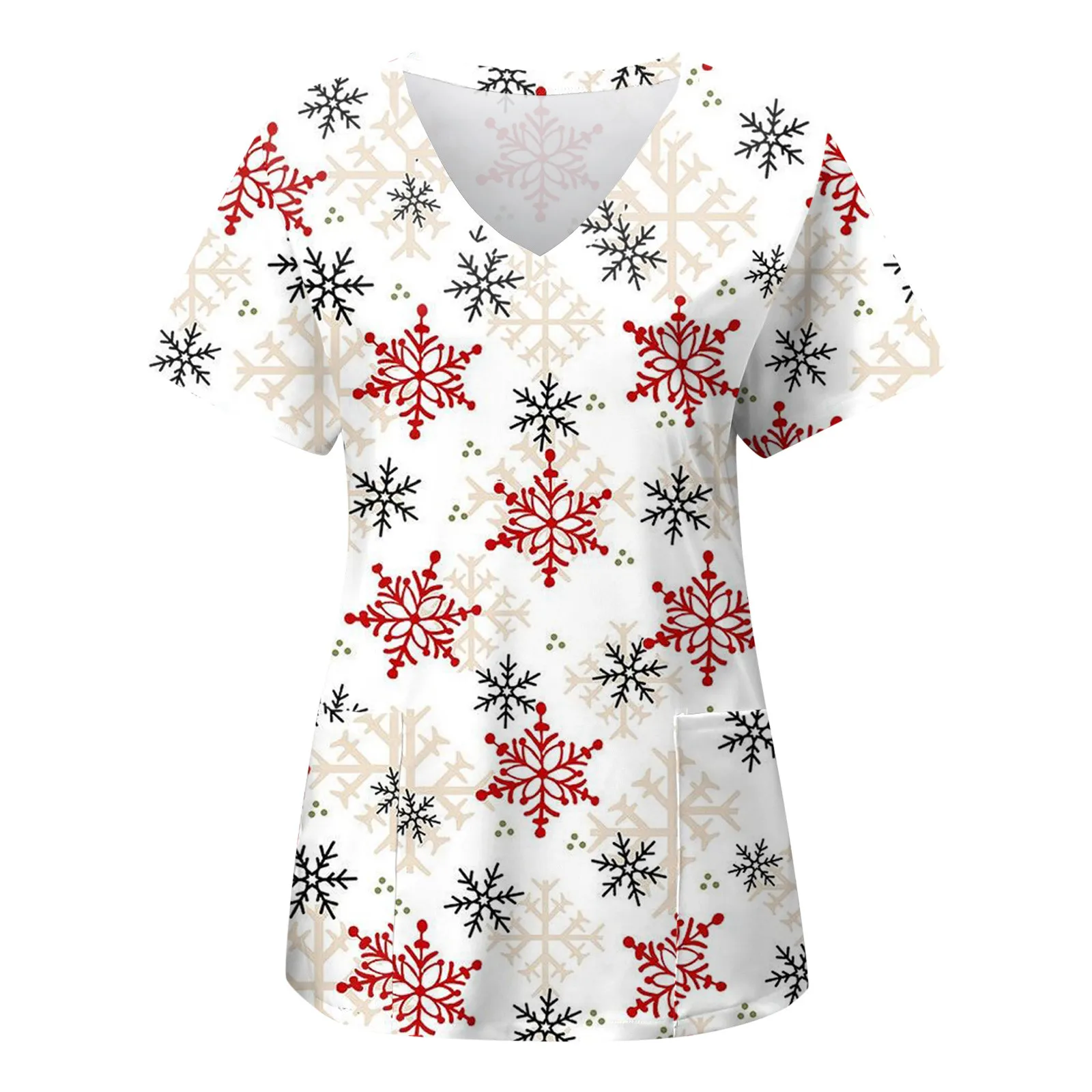 Christmas Snowflake Print Nurse Uniform Women V Neck Pocket Short Sleeve Medical Working Uniform Tops Nursing Uniform Scrubs
Christmas Snowflake Print Nurse Uniform Women V Neck Pocket Short Sleeve Medical Working Uniform Tops Nursing Uniform Scrubs