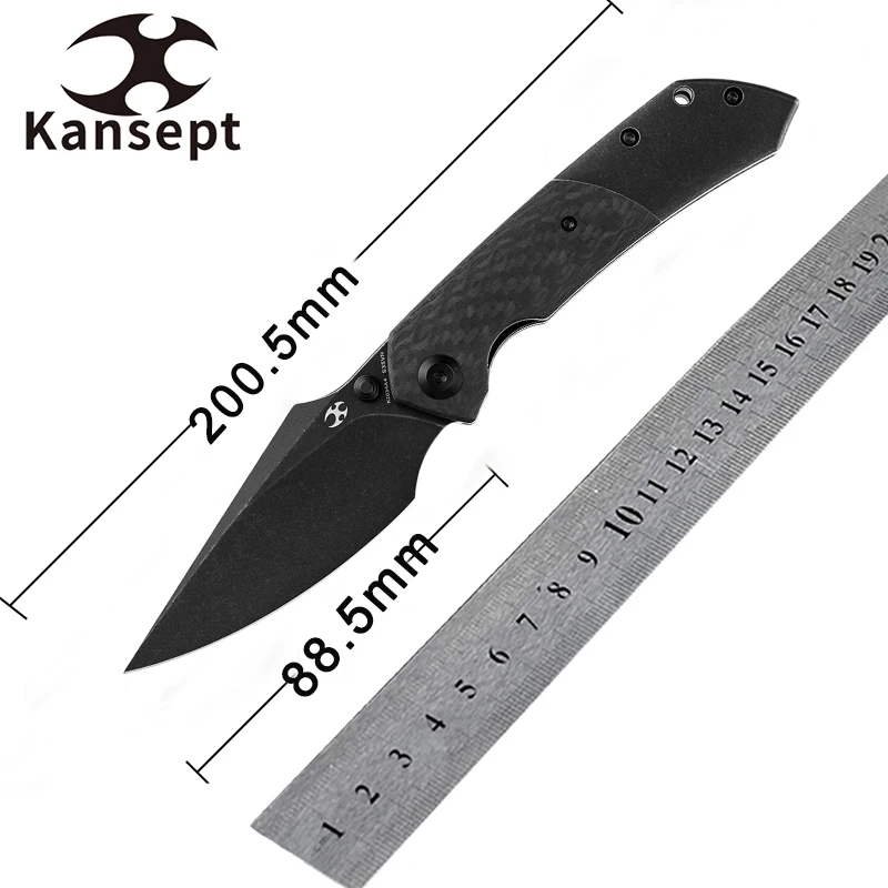 Kansept Fenrir K1034A4 Black TiCn Coated and Stonewashed Blade Twill Carbon Fiber + Black TiCn Coated Titanium Handle Knife
Kansept Fenrir K1034A4 Black TiCn Coated and Stonewashed Blade Twill Carbon Fiber + Black TiCn Coated Titanium Handle Knife