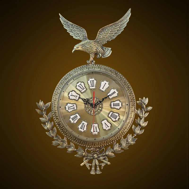 European-style Pure Copper Eagle Living Room Golden Decorative Pattern Jewelry Home Mute Wall Crystal Clock
European-style Pure Copper Eagle Living Room Golden Decorative Pattern Jewelry Home Mute Wall Crystal Clock