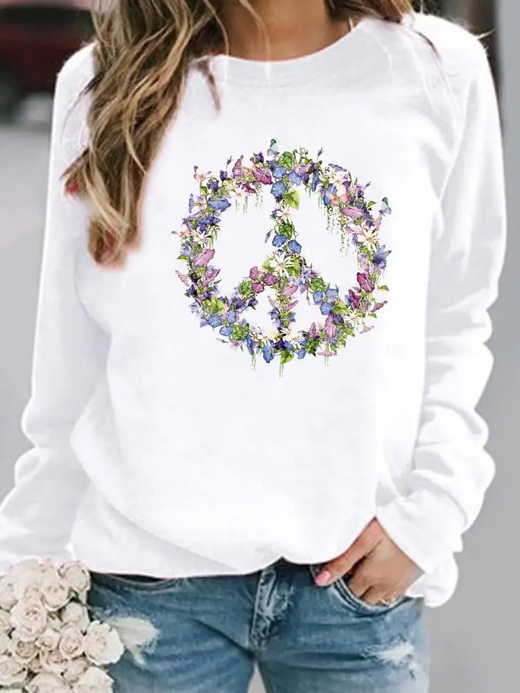 Woman Print Female Pullovers Women Clothing Ladies Peace Flower Floral 90s Cute Spring Autumn Hoodies Casual Graphic Sweatshirts
Woman Print Female Pullovers Women Clothing Ladies Peace Flower Floral 90s Cute Spring Autumn Hoodies Casual Graphic Sweatshirts