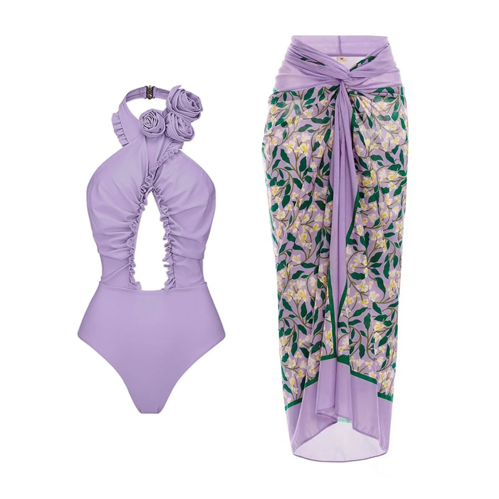 Women's Floral Hanging Neck Backless Swimsuit 3 Piece Swimsuits for Women with Cover up Sexy Bathing Suits with Shorts for Women
Women's Floral Hanging Neck Backless Swimsuit 3 Piece Swimsuits for Women with Cover up Sexy Bathing Suits with Shorts for Women