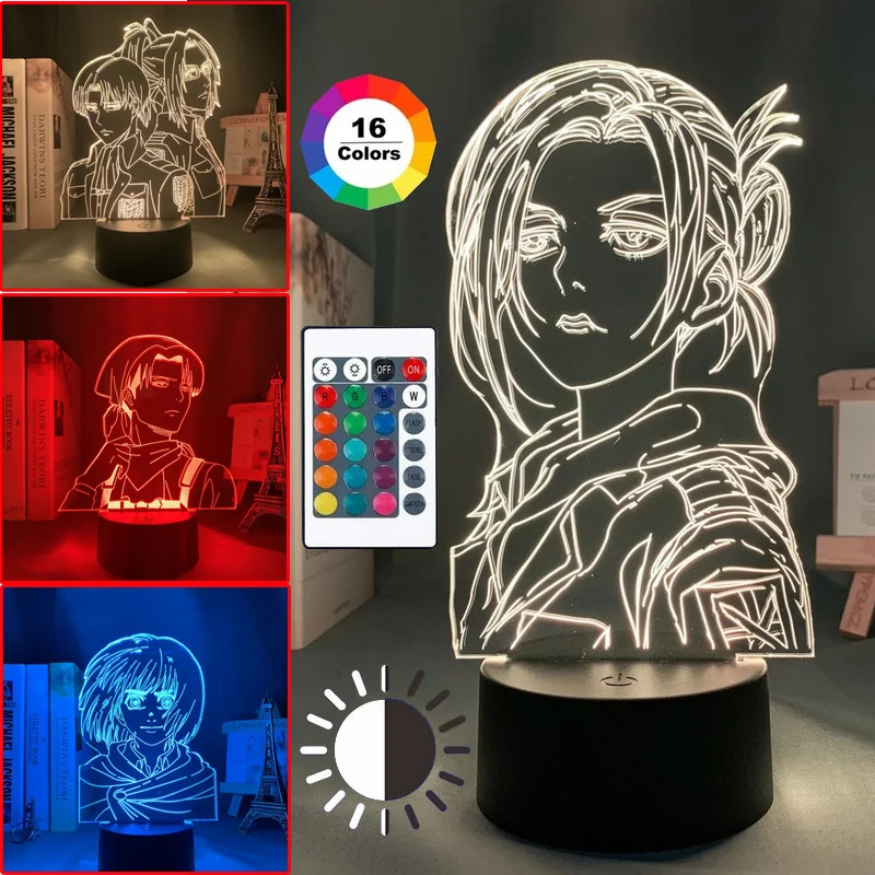 Anime Attack On Titan 3D Acrylic Led Night Lamp Gaming Room Decoration For Remote Control Changing 16 Color Light RGB Auto Flash
Anime Attack On Titan 3D Acrylic Led Night Lamp Gaming Room Decoration For Remote Control Changing 16 Color Light RGB Auto Flash