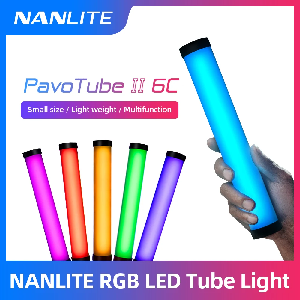 

Nanguang Nanlite PavoTube II 6C LED RGB Light Tube Portable Handheld Photography Lighting Stick CCT Mode Photos Video Soft Light