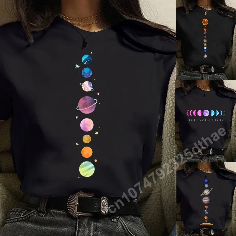 Planets Graphic T-Shirts Women's Clothes Summer O-neck Tops Short Sleeve Black Tee Female Harajuku Streetwear Oversized Tshirts
Planets Graphic T-Shirts Women's Clothes Summer O-neck Tops Short Sleeve Black Tee Female Harajuku Streetwear Oversized Tshirts