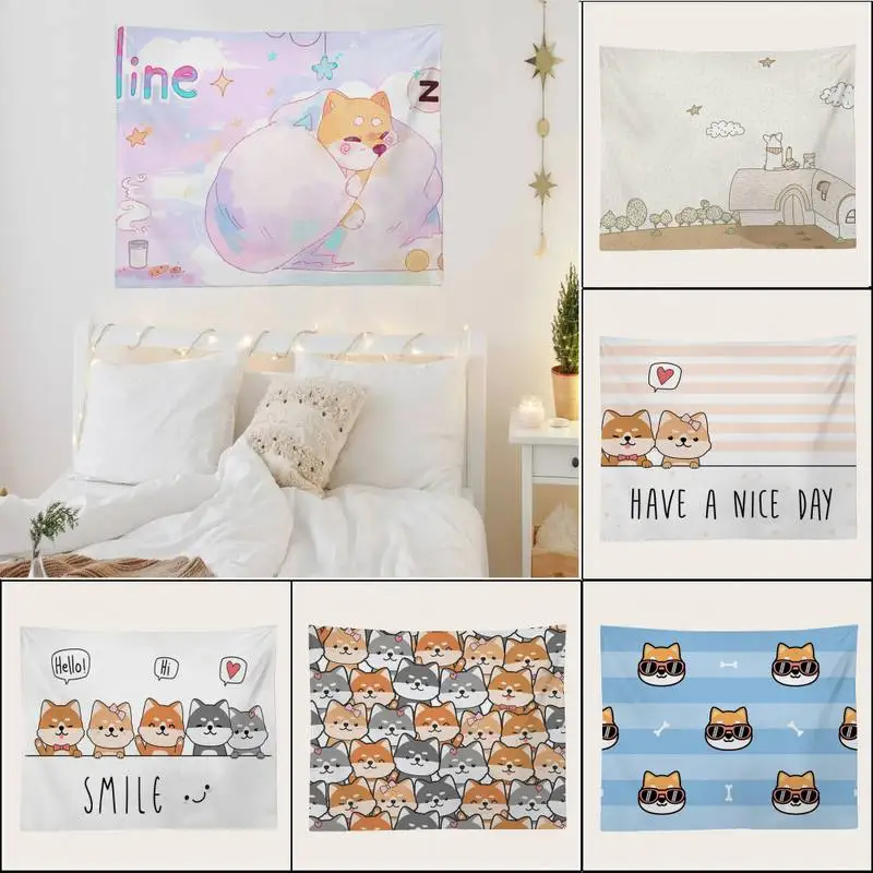 Cute Shiba Inu Dog Tapestry Art Printing Cheap Hippie Wall Hanging Bohemian Wall Tapestries
Cute Shiba Inu Dog Tapestry Art Printing Cheap Hippie Wall Hanging Bohemian Wall Tapestries