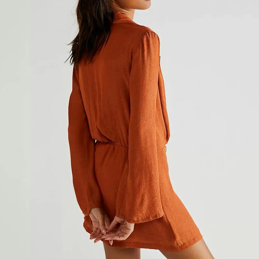 Autumn Dress Waist Tight Coldproof Comfortable Turn-down Collar V-Neck Blazer Work Short Dress Women Dress Female Clothing 
Autumn Dress Waist Tight Coldproof Comfortable Turn-down Collar V-Neck Blazer Work Short Dress Women Dress Female Clothing