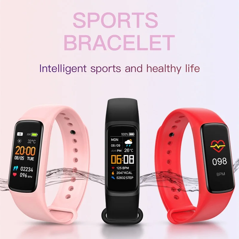 

C7 Smart Bracelet Heart Rate Blood Pressure Body Temperature Sleep Monitoring Sedentary Reminder Multi-exercise Mode Smartwatch