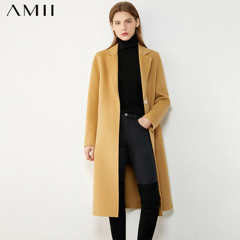 Amii Minimalism Winter Coat Female 100%wool Fashion Solid Lapel Single-breasted Double-sided Woolen Coat Winter Coat 12040651
Amii Minimalism Winter Coat Female 100%wool Fashion Solid Lapel Single-breasted Double-sided Woolen Coat Winter Coat 12040651