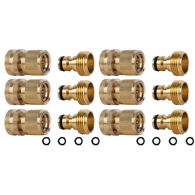 Garden Hose Quick Connect Solid Brass Quick Connector Garden Hose Fitting Water Hose Connectors 3/4 Inch Ght (6 Sets)
Garden Hose Quick Connect Solid Brass Quick Connector Garden Hose Fitting Water Hose Connectors 3/4 Inch Ght (6 Sets)