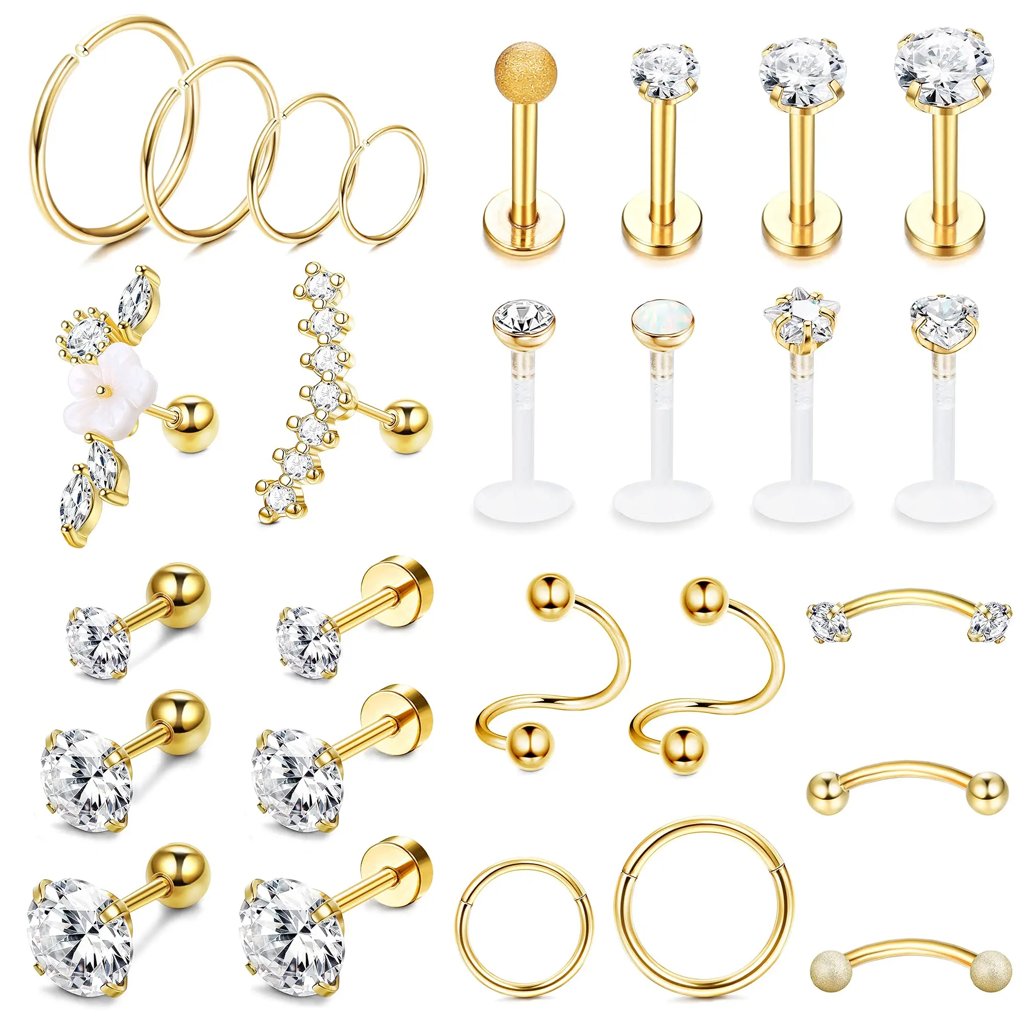 Drperfect 16G Cartilage Earrings Stud Hoop for Women Stainless Steel Forward Helix Piercing Tragus Conch Piercing Jewelry
Drperfect 16G Cartilage Earrings Stud Hoop for Women Stainless Steel Forward Helix Piercing Tragus Conch Piercing Jewelry