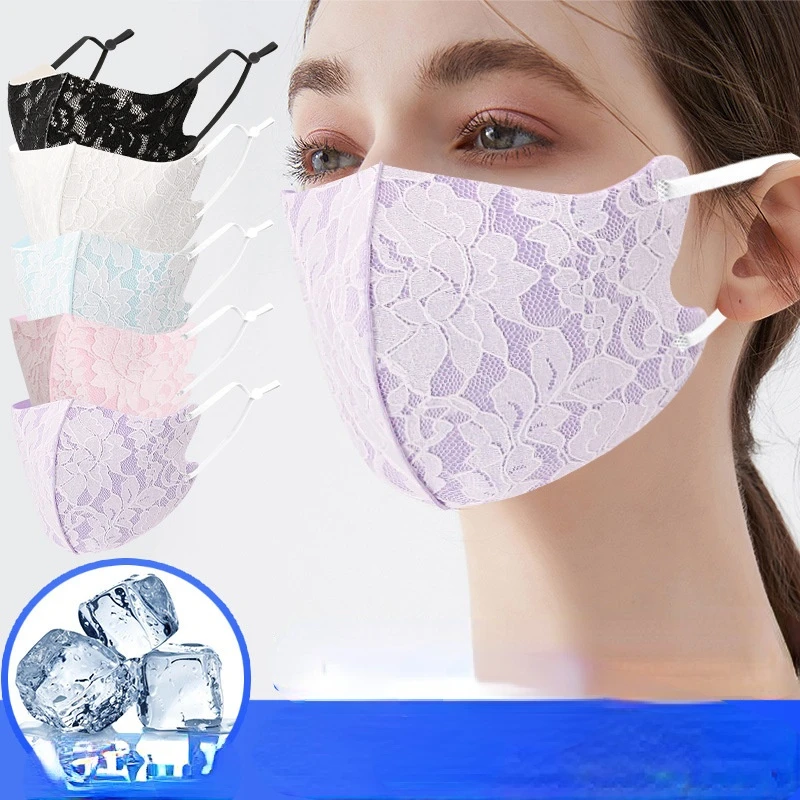 Composite Women's Lace Mask Summer Breathable Lace Washable Adjustable Cool Feeling Ice Silk Cloth Mask Sunscreen Accessories
Composite Women's Lace Mask Summer Breathable Lace Washable Adjustable Cool Feeling Ice Silk Cloth Mask Sunscreen Accessories