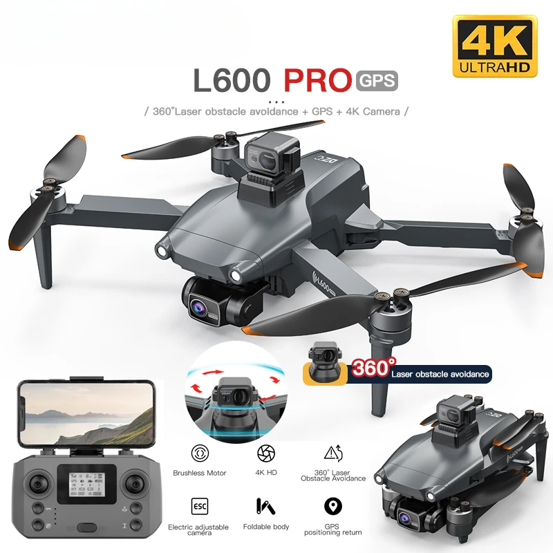 L600 PRO RC Drone 5G WIFI Quadcopter FPV GPS 4K HD Dual Camera 360 Obstacle Avoidance Brushless Dron
L600 PRO RC Drone 5G WIFI Quadcopter FPV GPS 4K HD Dual Camera 360 Obstacle Avoidance Brushless Dron