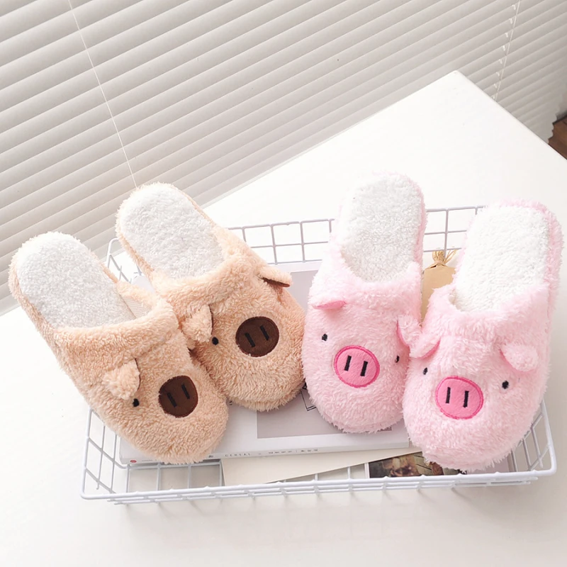 

Women'S Slipper Home Shoes For Female Chinelos Pantufas Adulto Fashion Lovely Bear Pig Indoor House Slippers With Fur New Winter