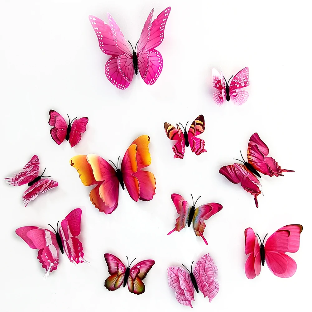 12Pcs 6/8/10/12cm Butterflies Wall Sticker Decals Self Stickers On The Wall 3D Butterfly PVC Wallpaper New Year Room Home Decor
12Pcs 6/8/10/12cm Butterflies Wall Sticker Decals Self Stickers On The Wall 3D Butterfly PVC Wallpaper New Year Room Home Decor
