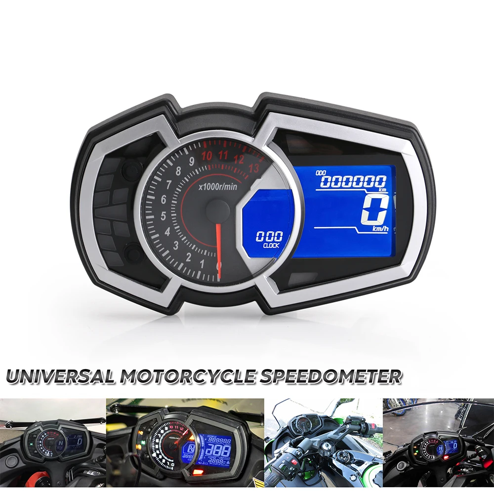 13000RPM Motorcycle Speedometer Racing Odometer LCD Digital Display Dashboard Speed Fuel Gauge for 1,2,4 with Magnetic sensor
13000RPM Motorcycle Speedometer Racing Odometer LCD Digital Display Dashboard Speed Fuel Gauge for 1,2,4 with Magnetic sensor