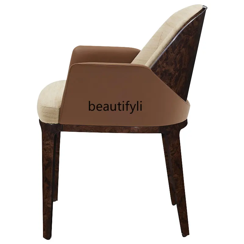 yj Italian Light Luxury Dining Chair Modern Minimalist Creative Conference Chair Coffee Shop Solid Wood Leather Armchair 
yj Italian Light Luxury Dining Chair Modern Minimalist Creative Conference Chair Coffee Shop Solid Wood Leather Armchair