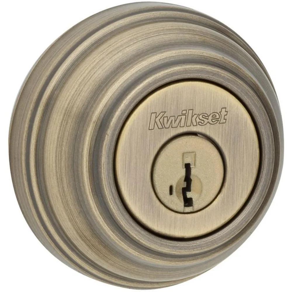 

Single Cylinder Round Deadbolt - 980 Series SmartKey with Corner Latch Clearpack Door Lock Security Protection