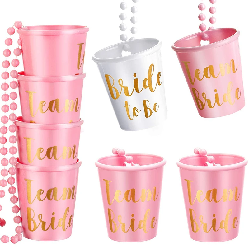 1-6pcs Team Bride To Be Cup Plastic Shot Glasses Necklace Hen Bachelorette Party Supplies Wedding Decorations Bridal Shower Gift
1-6pcs Team Bride To Be Cup Plastic Shot Glasses Necklace Hen Bachelorette Party Supplies Wedding Decorations Bridal Shower Gift