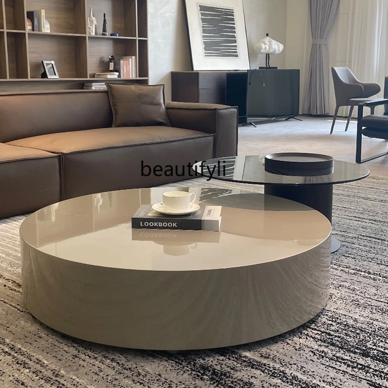 zqItalian round Tea Table Solid Wood round Coffee Table Combination Light Luxury Home Living Room Tempered Glass Side Table
zqItalian round Tea Table Solid Wood round Coffee Table Combination Light Luxury Home Living Room Tempered Glass Side Table