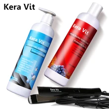 Amazing Effect Kera Vit 500ml Purfying Shampoo+500ML 5% N Keratin Treatment Hair+Hair Iron+a Free Small Gifts