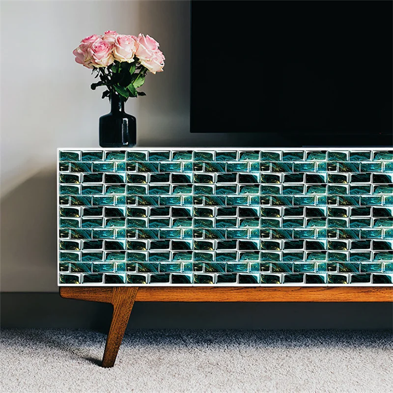 10pcs Tile Peel and Stick Self Adhesive Wall Decal Sticker DIY Kitchen Bathroom Home Decor Vinyl 3D Home Decoration Accessories 
10pcs Tile Peel and Stick Self Adhesive Wall Decal Sticker DIY Kitchen Bathroom Home Decor Vinyl 3D Home Decoration Accessories