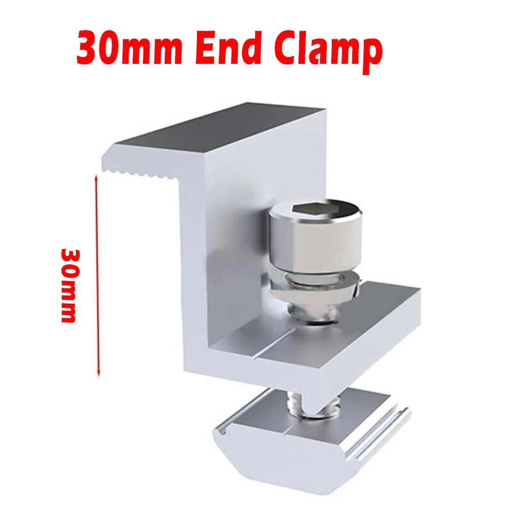 10Pcs PV Solar End Clamp Solar Panel Mount Bracket Side Clamp Photovoltaic Panel System Installation Racking Pressure Block
10Pcs PV Solar End Clamp Solar Panel Mount Bracket Side Clamp Photovoltaic Panel System Installation Racking Pressure Block