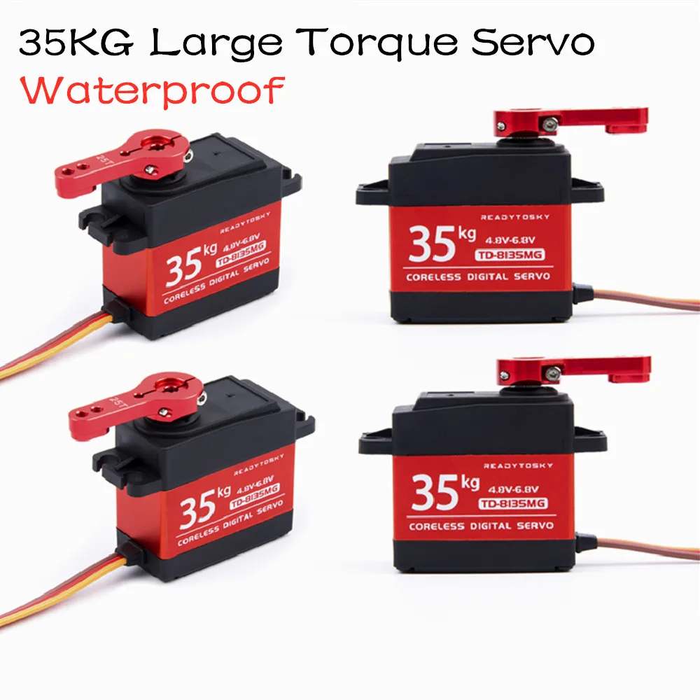 Waterproof 35KG Large Torque Digital Coreless Servo 180/270° Aluminium Full Metal Gears 25T Arm for RC Crawler Car
Waterproof 35KG Large Torque Digital Coreless Servo 180/270° Aluminium Full Metal Gears 25T Arm for RC Crawler Car