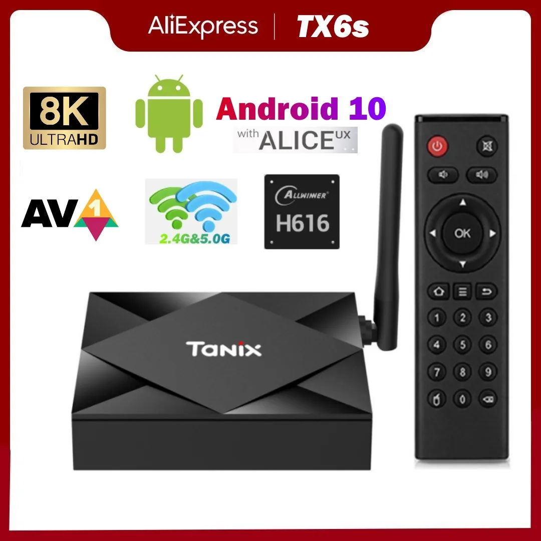 ТВ-приставка Tanix TX6S, Android 10, 4 + 32/64 ГБ, Allwinner H616, 4 ядра, H.265, 4K, 2 + 8 Гб
ТВ-приставка Tanix TX6S, Android 10, 4 + 32/64 ГБ, Allwinner H616, 4 ядра, H.265, 4K, 2 + 8 Гб