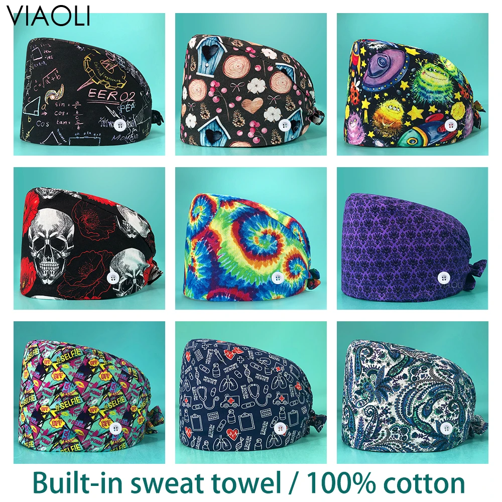 Scrubs cap with Sweat-absorbent inside printing work wear unisex tooth scrubs hats lab dustproof work hats adjustable wholesale
Scrubs cap with Sweat-absorbent inside printing work wear unisex tooth scrubs hats lab dustproof work hats adjustable wholesale