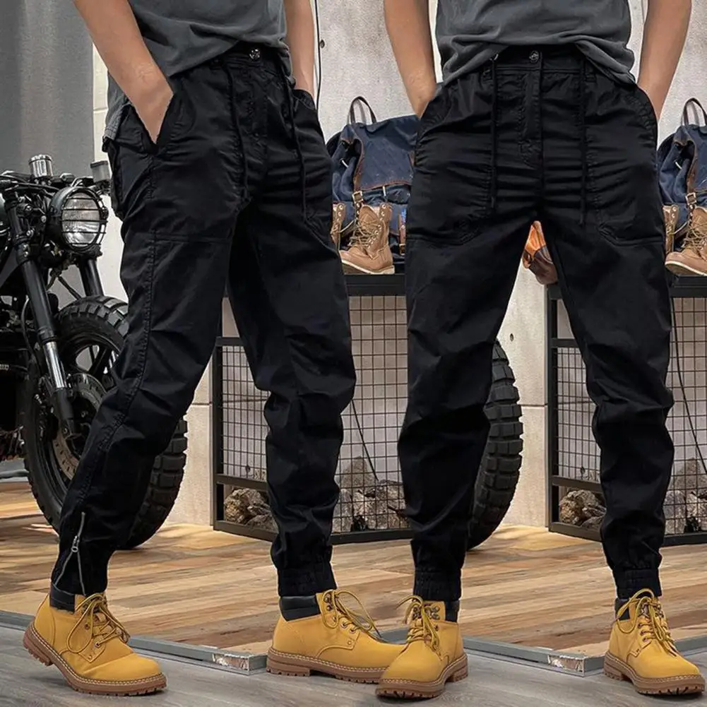 Men Cargo Pants Solid Color Men Trousers Multi Pockets Overall Streetwear Ankle Banded Elastic Waist Drawstring Pants for Workin
Men Cargo Pants Solid Color Men Trousers Multi Pockets Overall Streetwear Ankle Banded Elastic Waist Drawstring Pants for Workin
