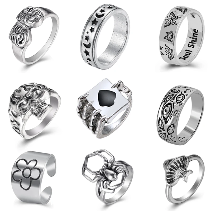 Korean Fashion Poker Spades Rings for Women Punk Vintage Trendy Mushroom Spider Eyes Ring Small Daisy Couple Party Jewellery
Korean Fashion Poker Spades Rings for Women Punk Vintage Trendy Mushroom Spider Eyes Ring Small Daisy Couple Party Jewellery