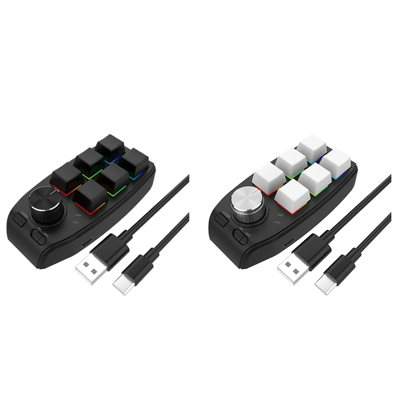 RGB клавиатура с ручками на заказ, 6 клавиш, 1 ручка, игровая мини-клавиатура, клавиатура с Bluetooth, Черная
RGB клавиатура с ручками на заказ, 6 клавиш, 1 ручка, игровая мини-клавиатура, клавиатура с Bluetooth, Черная