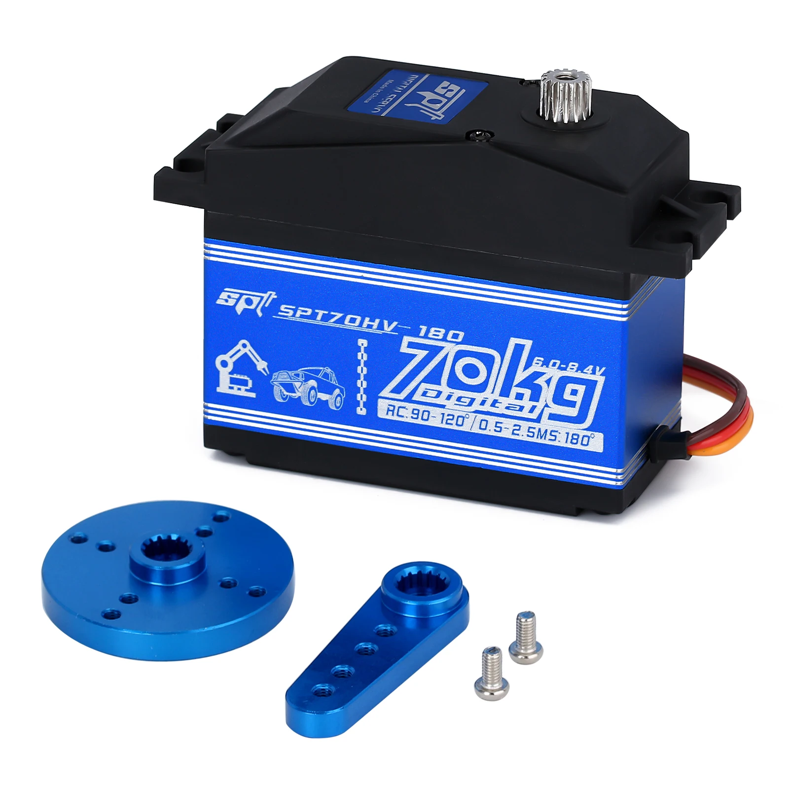 70KG Super Torque Digital 15T Servo SPT70HV with Metal Horn for 1:5 ARRMA KRATON BAJA RC Car Parts
70KG Super Torque Digital 15T Servo SPT70HV with Metal Horn for 1:5 ARRMA KRATON BAJA RC Car Parts