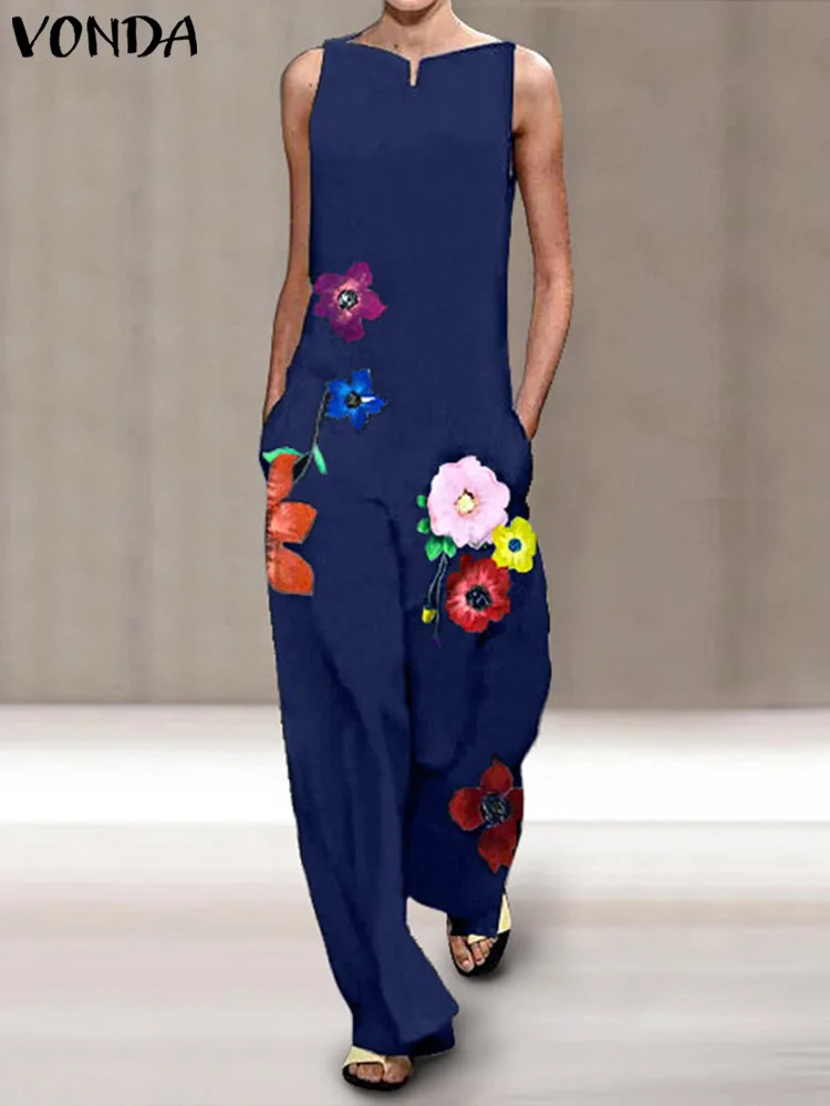 VONDA 2022 Summer Women Overalls Lapel Neck Print Playsuits Women Rompers Jumpsuits Casual Wide Leg Pant OL Party Overalls 
VONDA 2022 Summer Women Overalls Lapel Neck Print Playsuits Women Rompers Jumpsuits Casual Wide Leg Pant OL Party Overalls